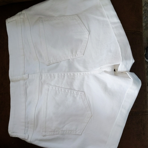 NEW Rewash Mid-Rise Midi Cuffed Shorts 1/25 White - Picture 13 of 16
